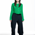 Issey Miyake Damen Cardigan SHIFTED FUZZY PLEATS grün