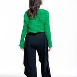 Issey Miyake Damen Cardigan SHIFTED FUZZY PLEATS grün - Rückansicht