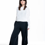 Issey Miyake Damen SHIFTED FUZZY PLEATS Pullover off-white