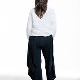 Issey Miyake Damen SHIFTED FUZZY PLEATS Pullover off-white Rückansicht