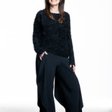 Issey Miyake Damen SHIFTED FUZZY PLEATS Pullover schwarz