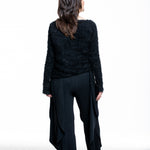 Issey Miyake Damen SHIFTED FUZZY PLEATS Pullover schwarz - Rückansicht