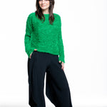 Issey Miyake Damen SHIFTED FUZZY PLEATS Pullover grün