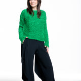 Issey Miyake Damen SHIFTED FUZZY PLEATS Pullover grün