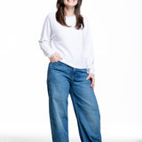 Iris von Arnim Damen Kaschmir Seide Rundhalspullover off white