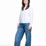 Iris von Arnim Damen Kaschmir Seide Rundhalspullover off white