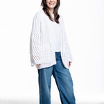 Iris von Arnim Damen Kaschmir Baumwolle Handstrick Cardigan off white