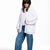 Iris von Arnim Damen Kaschmir Baumwolle Handstrick Cardigan off white