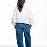 Iris von Arnim Damen Kaschmir Baumwolle Handstrick Cardigan off white