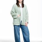 Iris von Arnim Damen Kaschmir Baumwolle Handstrick Cardigan pistazie