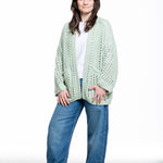 Iris von Arnim Damen Kaschmir Baumwolle Handstrick Cardigan pistazie