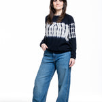 Suzusan Damen Kaschmir Pullover schwarz hellgrau