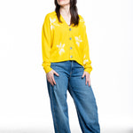 Suzusan Damen Kaschmir Cardigan sonnengelb