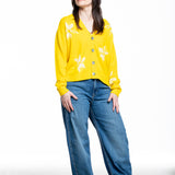 Suzusan Damen Kaschmir Cardigan sonnengelb