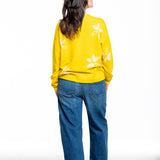 Suzusan Damen Kaschmir Cardigan sonnengelb - Rückanscht