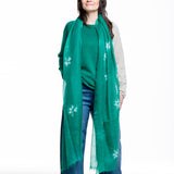 Suzusan Damen Kaschmir Pullover grün grau