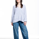 The Elder Statesman Kaschmir Strickjacke Cozy Rib grau