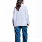 The Elder Statesman Kaschmir Strickjacke Cozy Rib grau - Rückenansicht