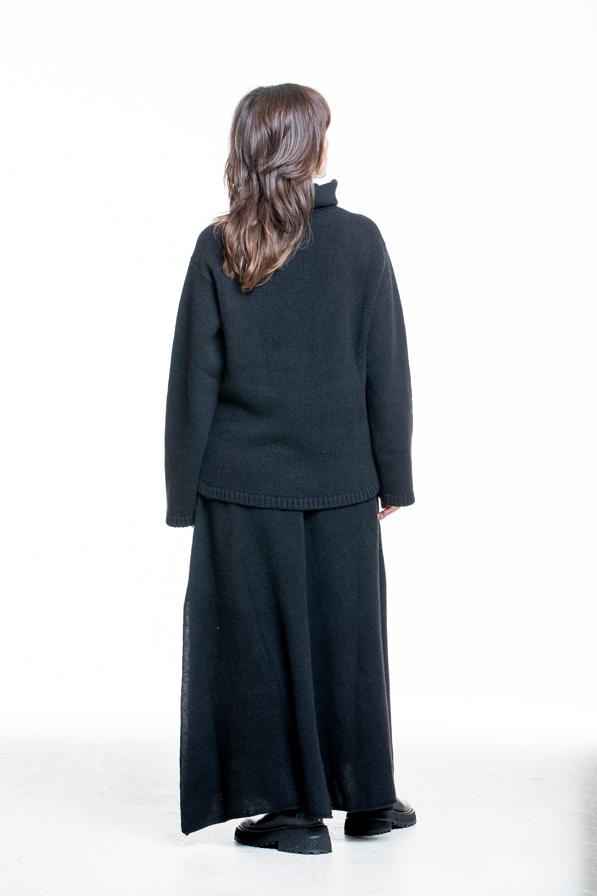 The Elder Statesman Kaschmir Rollkragenpullover schwarz - Rückansicht