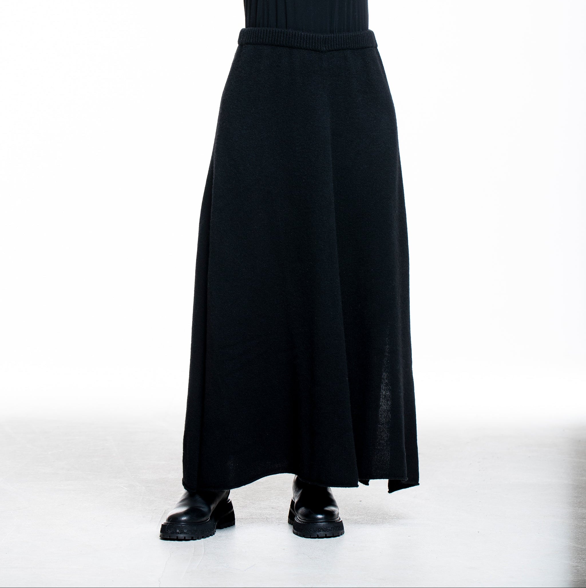 The Elder Statesman Damen Kaschmir Maxi-Rock schwarz
