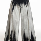 Yohji Yamamoto Damen Bundfaltenhose grau-schwarz