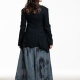 Yohji Yamamoto Damen Jacke schwarz Rückansicht