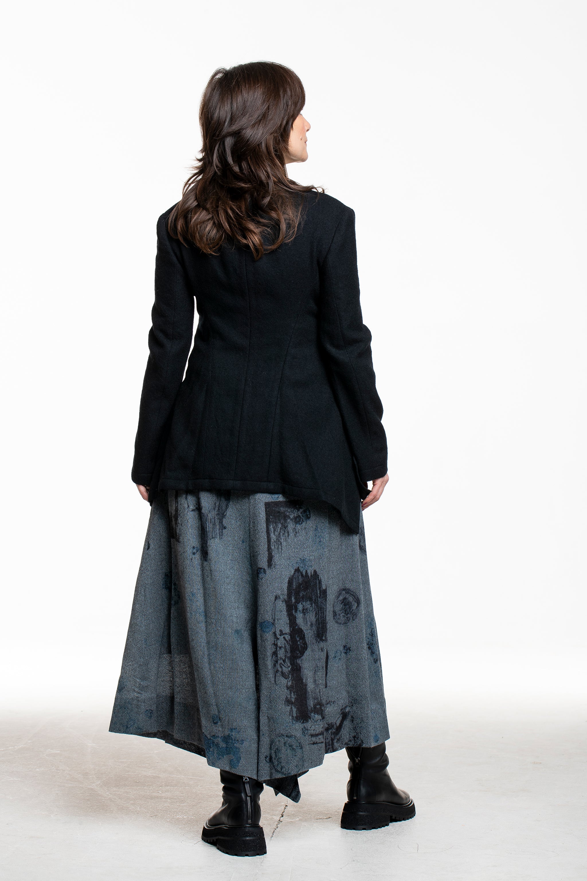 Yohji Yamamoto Damen Jacke schwarz Rückansicht