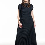 Issey Miyake Damen Plisse Midi Kleid PAPER BAG PLEATS schwarz