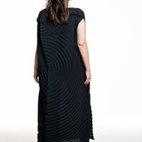 Issey Miyake Damen Plisse Midi Kleid PAPER BAG PLEATS schwarz