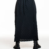 ssey Miyake langer Faltenrock schwarz, Rückansicht