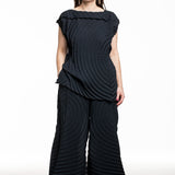 Issey Miyake Damen Plissee-Hose PAPER BAG PLEATS Schwarz