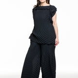 Issey Miyake Damen Plissee-Hose PAPER BAG PLEATS Schwarz