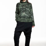 Avant Toi Damen Jacquard Pullover grün