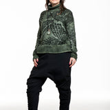 Avant Toi Damen Jacquard Pullover grün