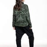 Avant Toi Damen Jacquard Pullover grün