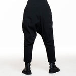 Rundholz Damen Sarouel Hose Schwarz - Rückansicht