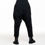 Rundholz Damen Sarouel Hose Schwarz - Rückansicht