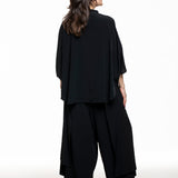 Y's Yohji Yamamoto ladies shirt with stand-up collar black