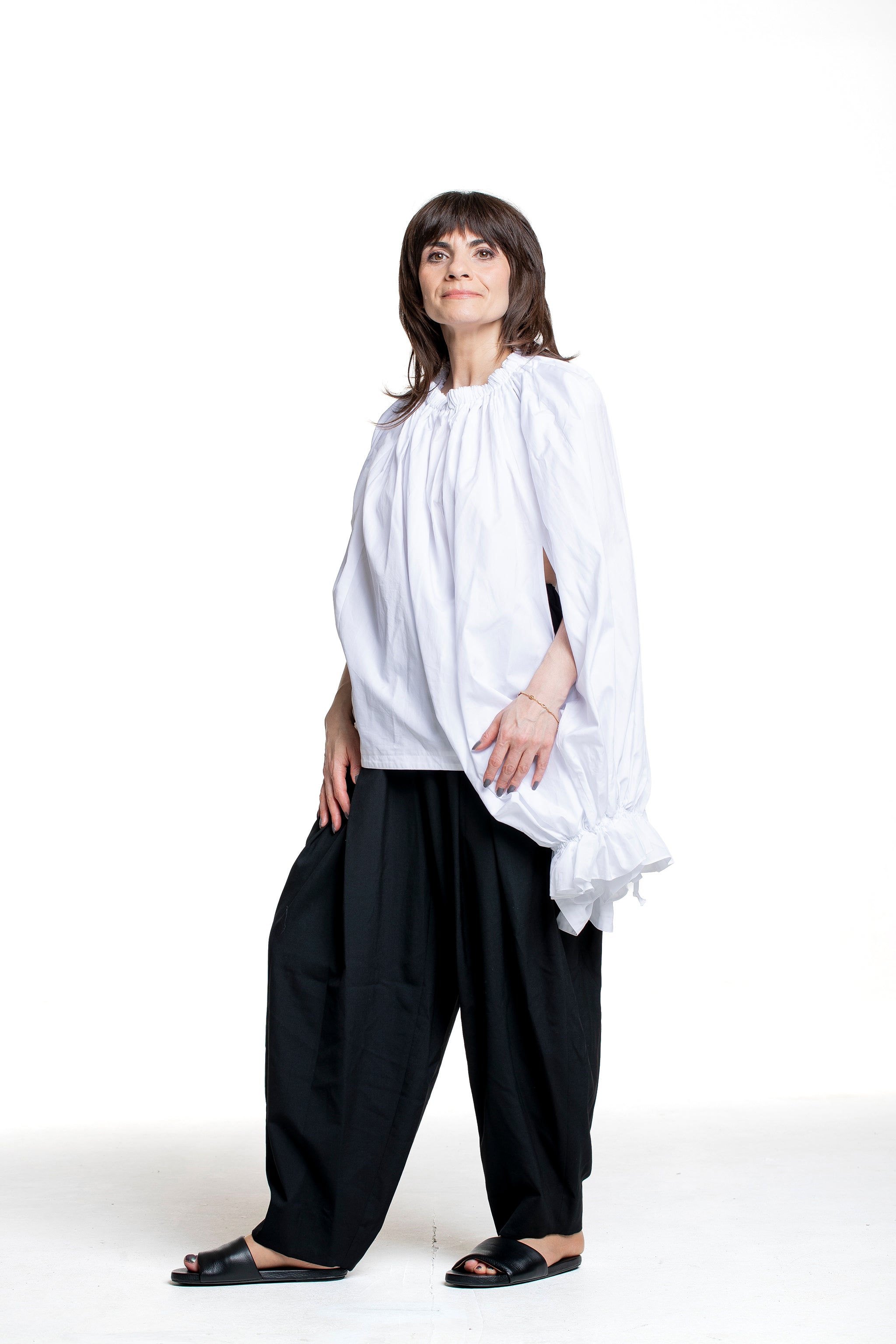 Comme des Garçons Damen Bluse weiß seitliche Ansicht