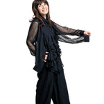 Comme des Garçons Damen Rüschenbluse schwarz Seitenansicht