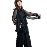 Comme des Garçons Damen Rüschenbluse schwarz Seitenansicht