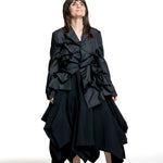 Comme des Garçons Damen Jacke mit Volantstruktur schwarz Vorderansicht