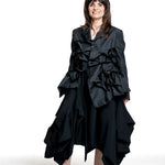 Comme des Garçons schwarze Designerjacke mit plastischer Struktur