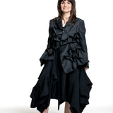 Comme des Garçons schwarze Designerjacke mit plastischer Struktur