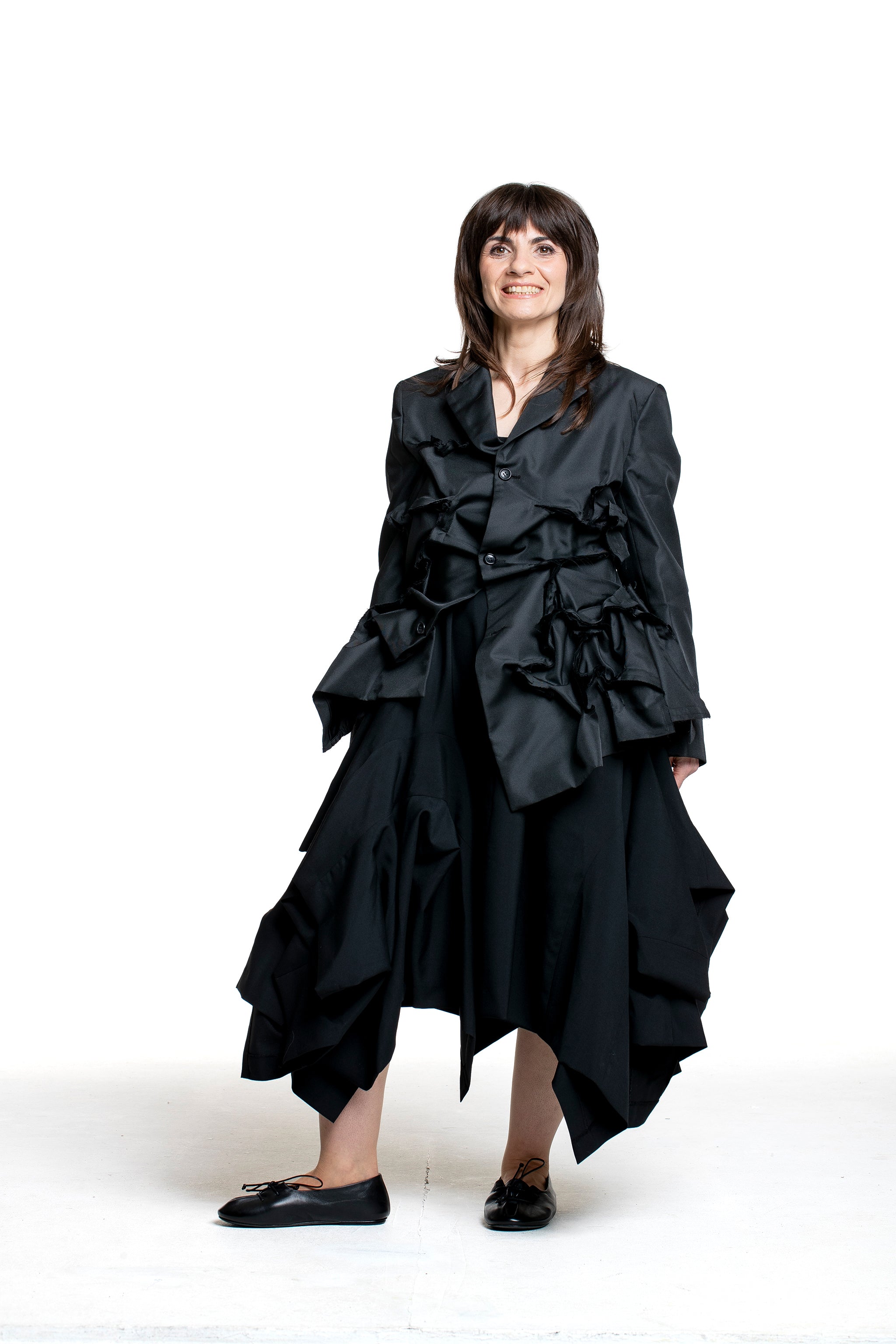 Comme des Garçons schwarze Designerjacke mit plastischer Struktur