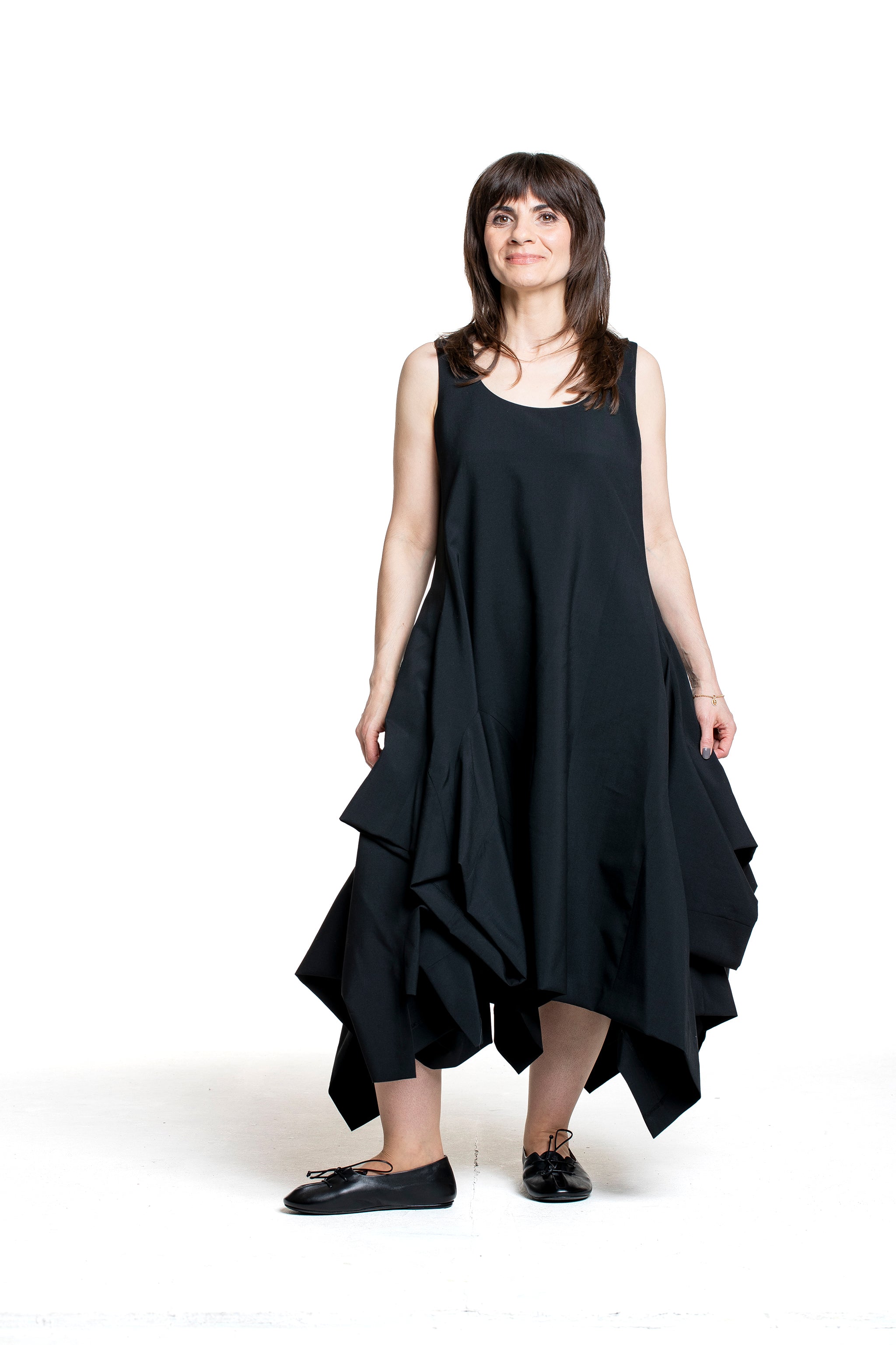 Comme des Garçons Damen Trägerkleid mit Volumen schwarz Vorderansicht