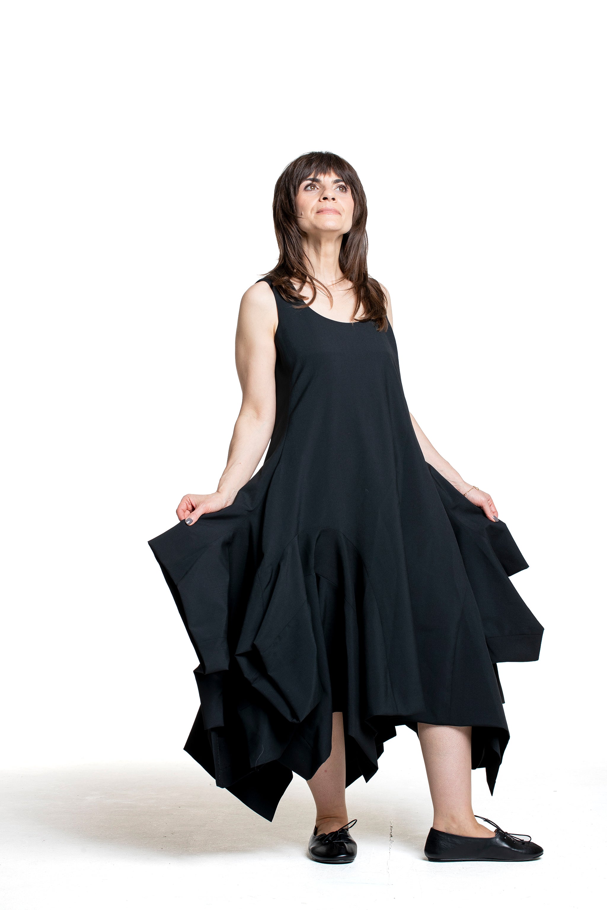 Comme des Garçons Damen Kleid schwarz Detail Volumen und Saum