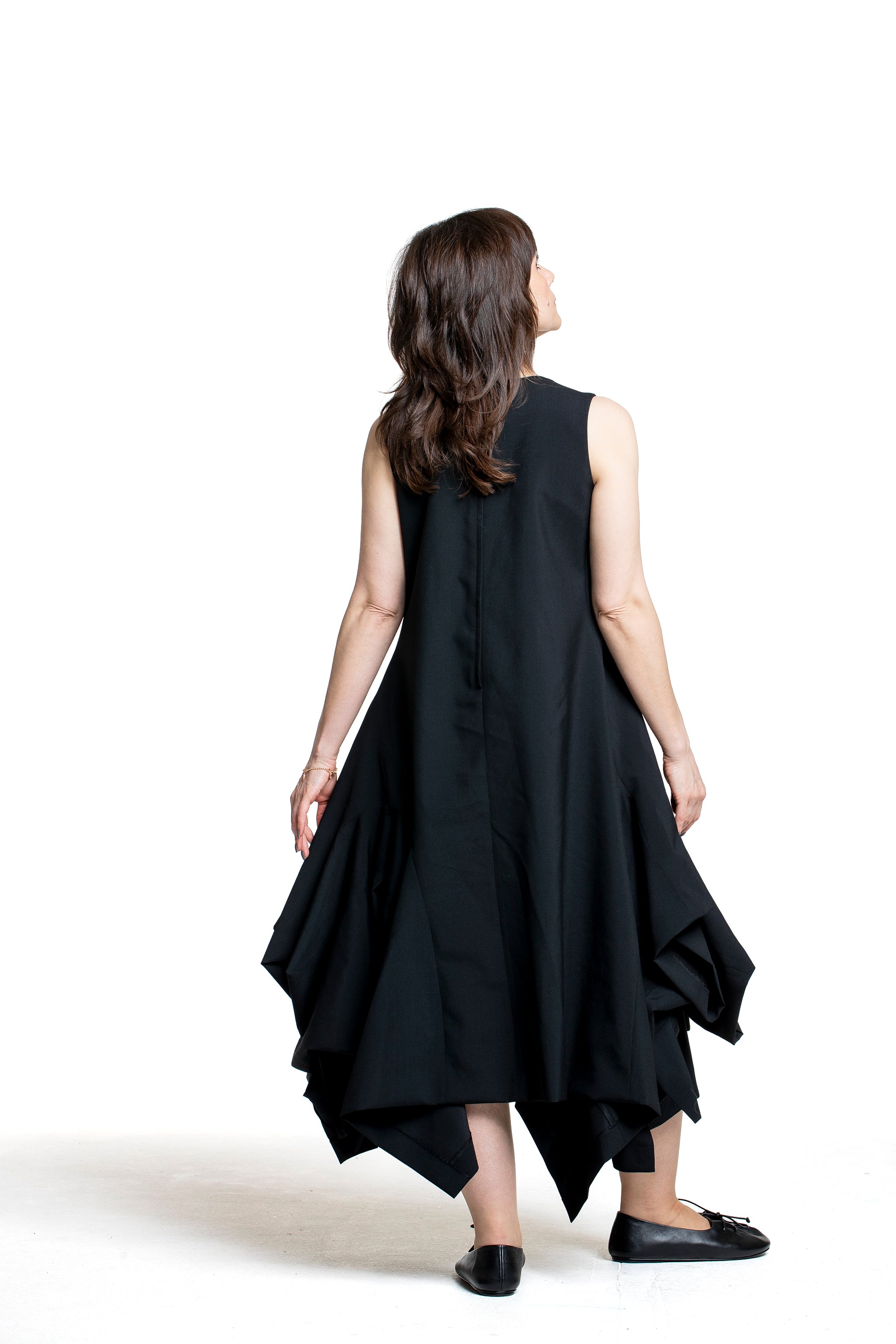 Comme des Garçons Trägerkleid schwarz seitliche Rückansicht