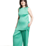 Pleats Please Issey Miyake Damen Plissee Hose weit grün Look