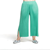 Pleats Please Issey Miyake Damen Plissee Hose weit grün
